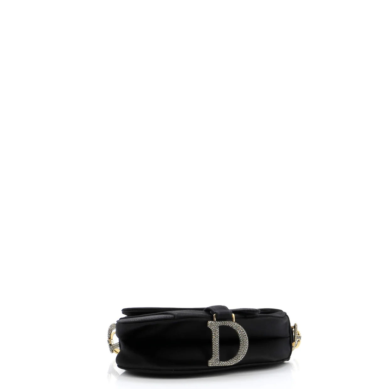 Saddle Handbag Satin with Crystals Mini - Deep Luxury