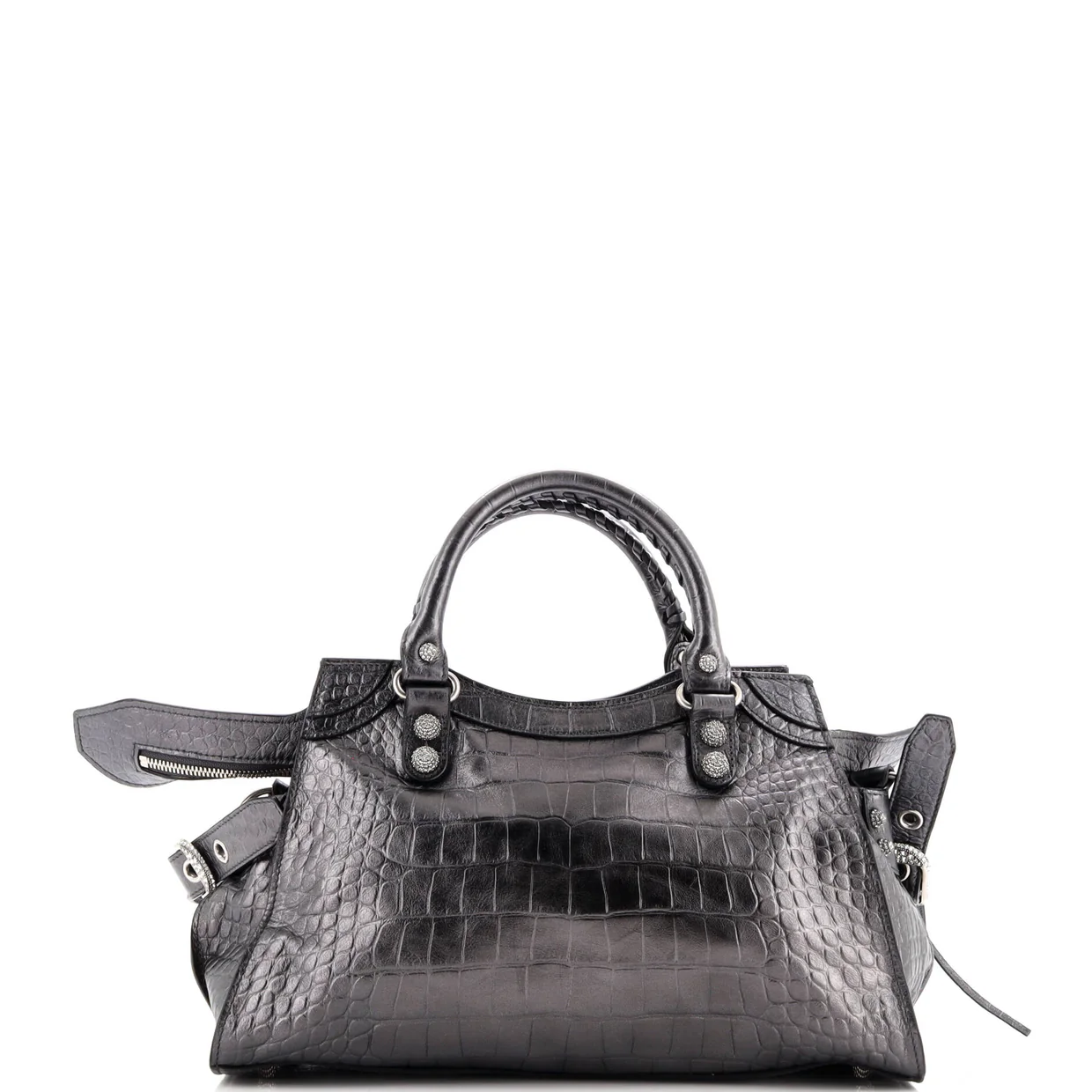 Neo Cagole City Bag Crocodile Embossed with Crystals Small - Deep Luxury