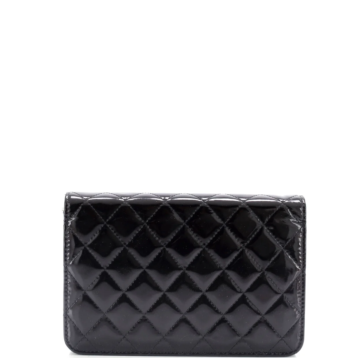 Brilliant Wallet on Chain Quilted Patent - Deep Luxury