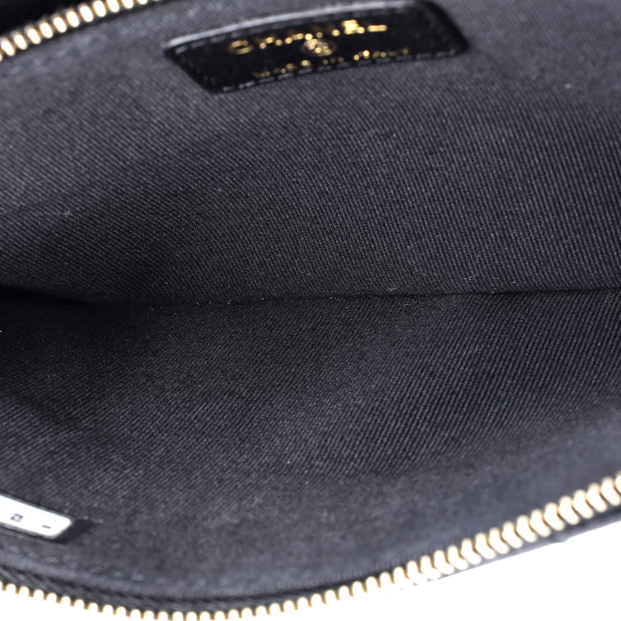 Front Pocket Double Zip Clutch with Chain Quilted Lambskin Small - Deep Luxury