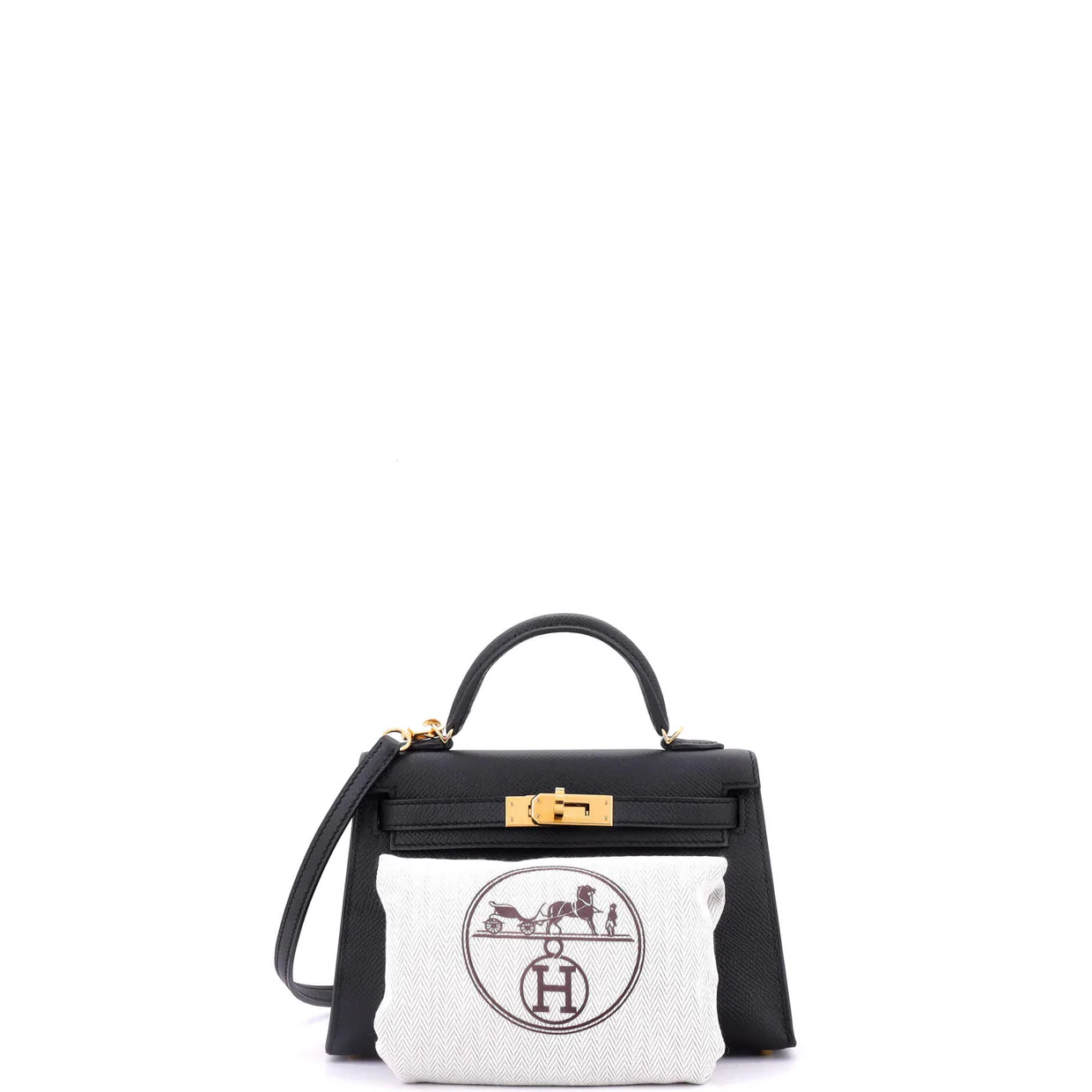 Kelly Mini II Bag Noir Epsom with Gold Hardware 20 - Deep Luxury