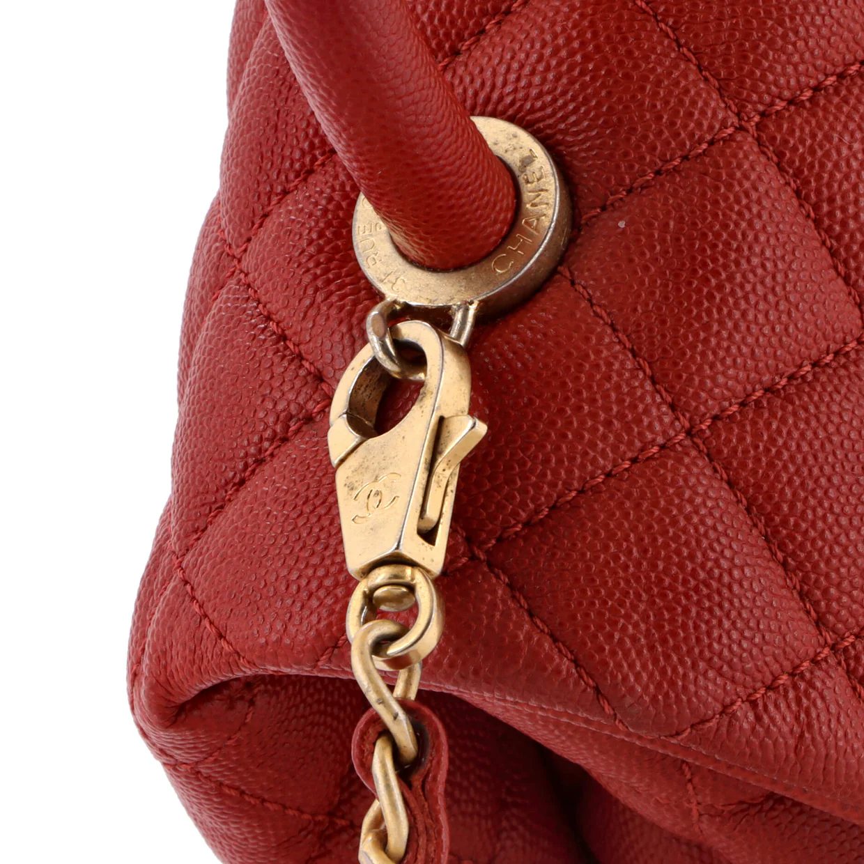 Coco Top Handle Bag Quilted Caviar Small - Deep Luxury