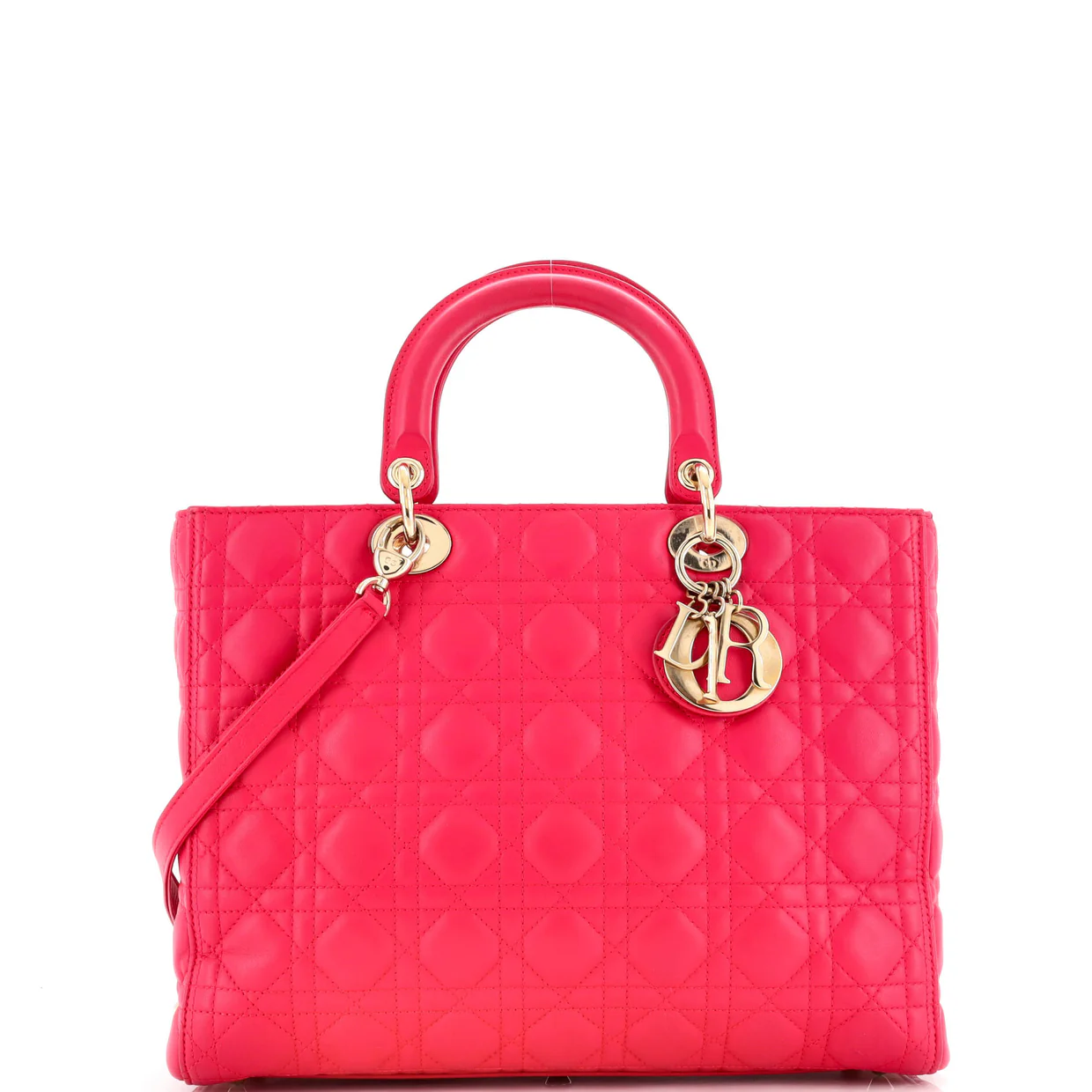 Lady Dior Bag Cannage Quilt Lambskin Large - Deep Luxury