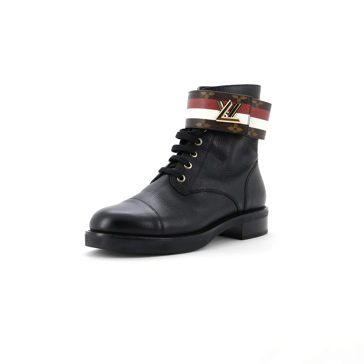 Women's Wonderland Flat Ranger Boots Monogram Canvas and Leather - Deep Luxury