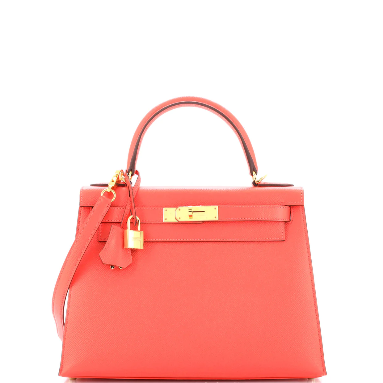 Kelly Handbag Rouge Pivoine Epsom with Gold Hardware 28 - Deep Luxury