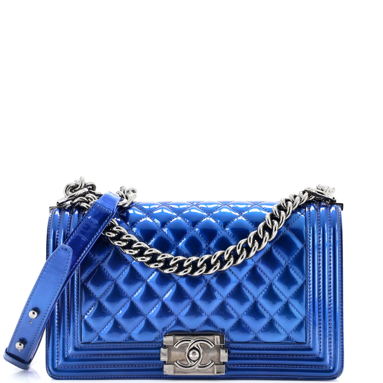 Boy Flap Bag Quilted Patent Old Medium - Deep Luxury