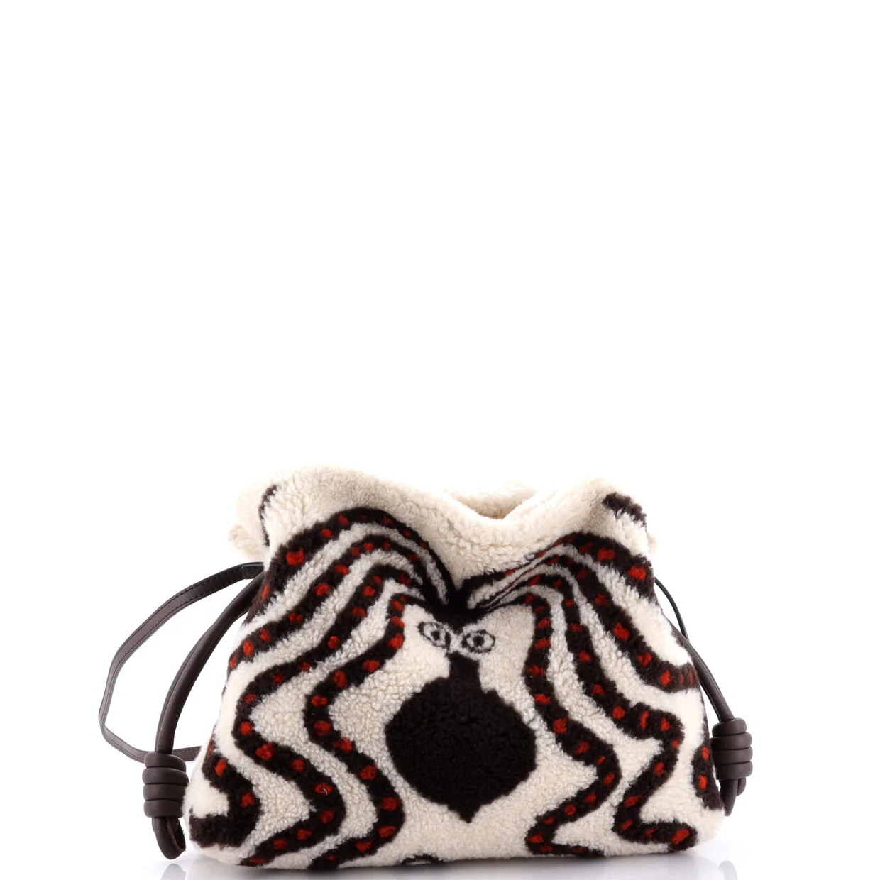 x Bernard Leach Flamenco Knot Clutch Printed Shearling Small - Deep Luxury