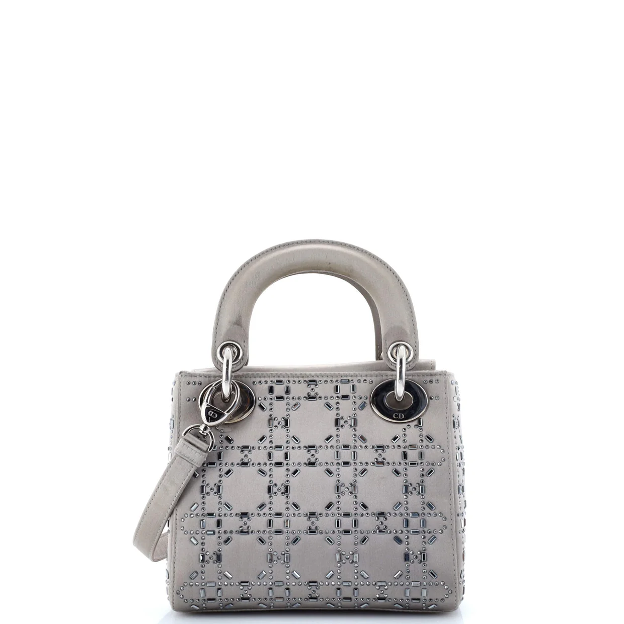 Lady Dior Bag Crystal Embellished Cannage Quilt Satin Mini - Deep Luxury