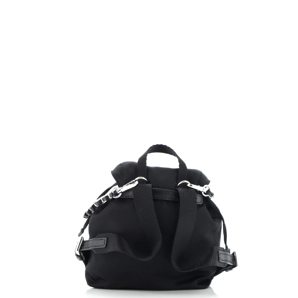 Double Pocket Backpack Chain Shoulder Bag Re-Nylon Mini - Deep Luxury
