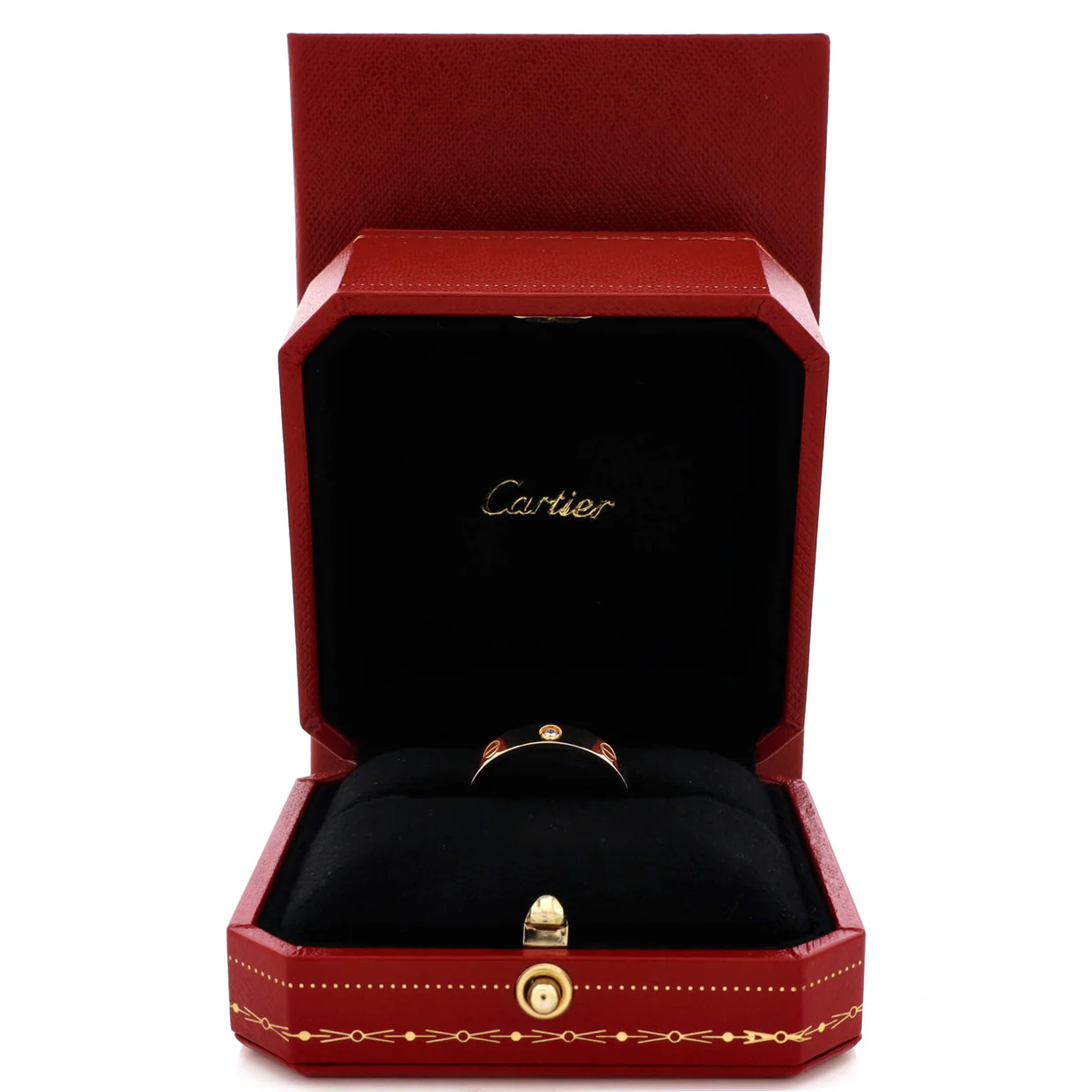 Love Wedding Band 1 Diamond Ring 18K Yellow Gold with Diamond - Deep Luxury