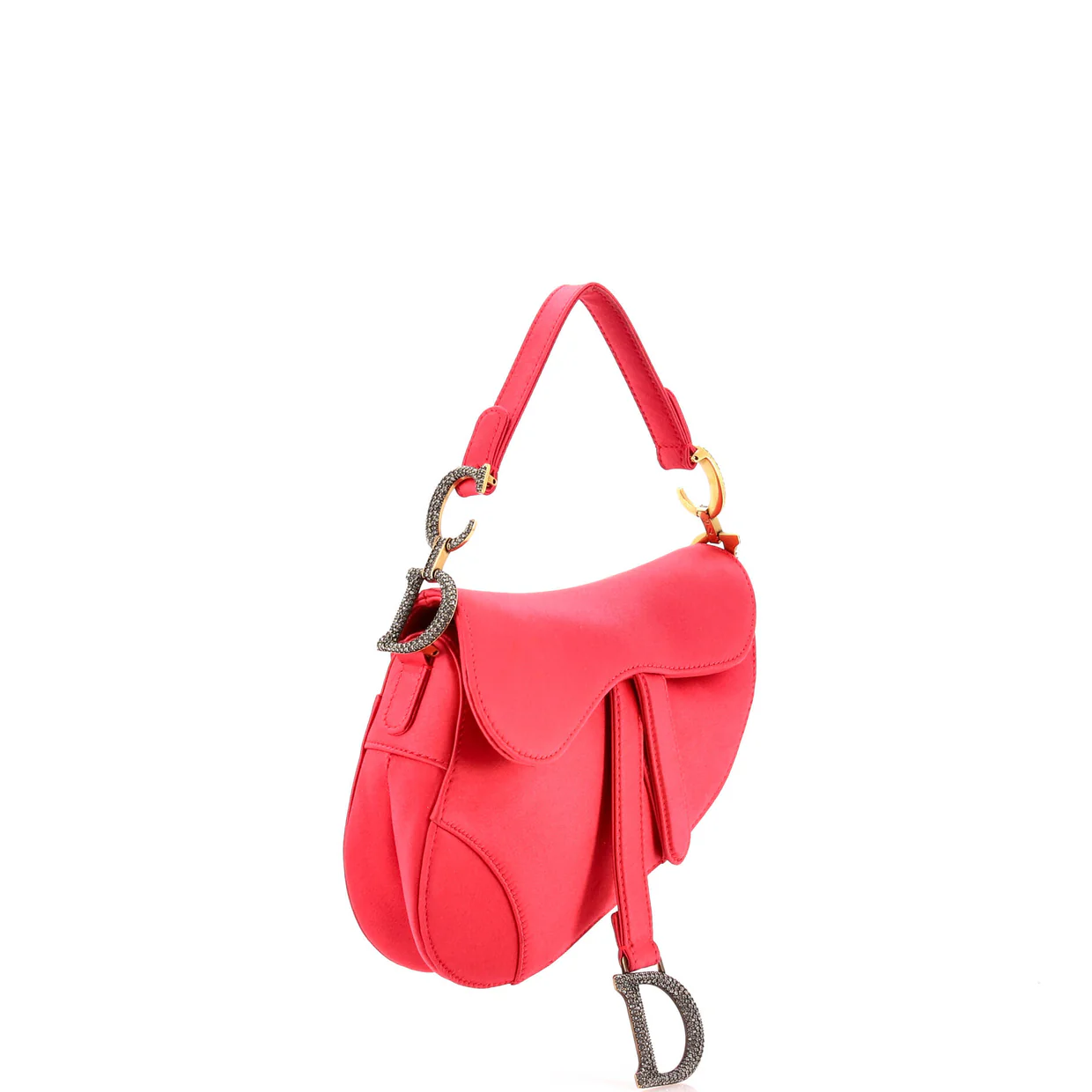 Saddle Handbag Satin with Crystals Mini - Deep Luxury