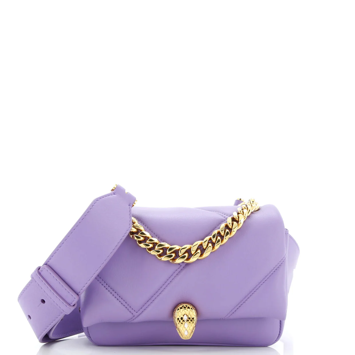 Serpenti Cabochon Messenger Bag Diagonal Quilted Leather Mini - Deep Luxury