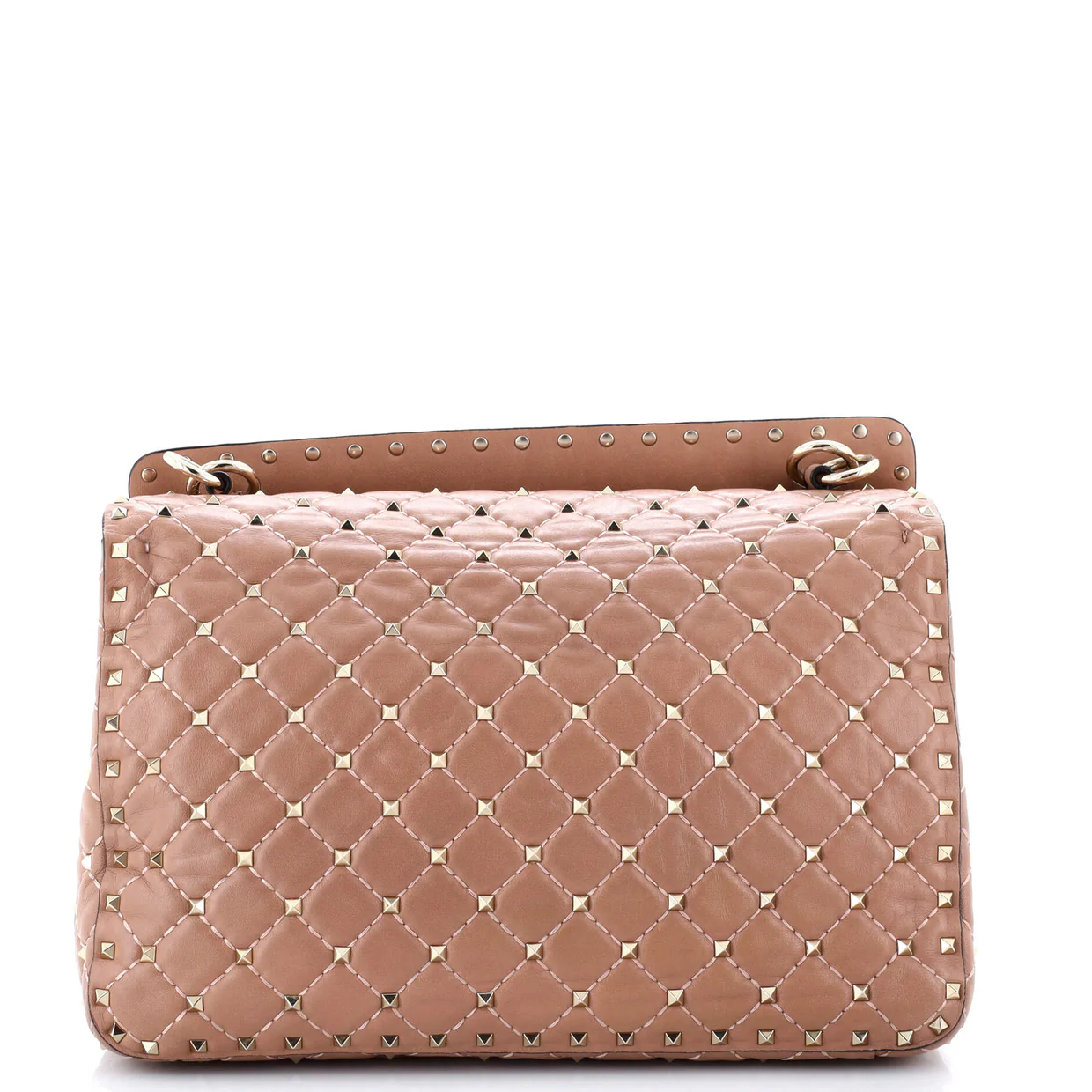 Rockstud Spike Flap Bag Quilted Leather Large - Deep Luxury