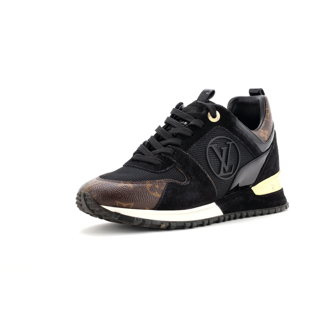 Women's Run Away Sneakers Mesh with Monogram Canvas and Suede - Deep Luxury