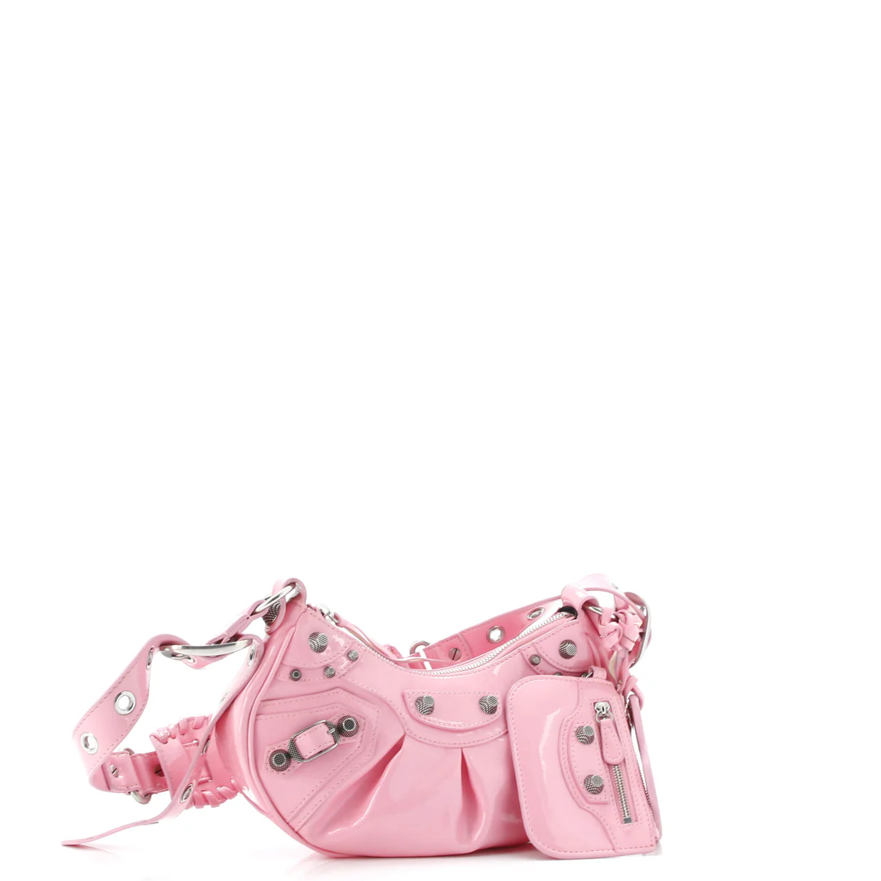 Le Cagole Giant Studs Shoulder Bag Patent XS - Deep Luxury