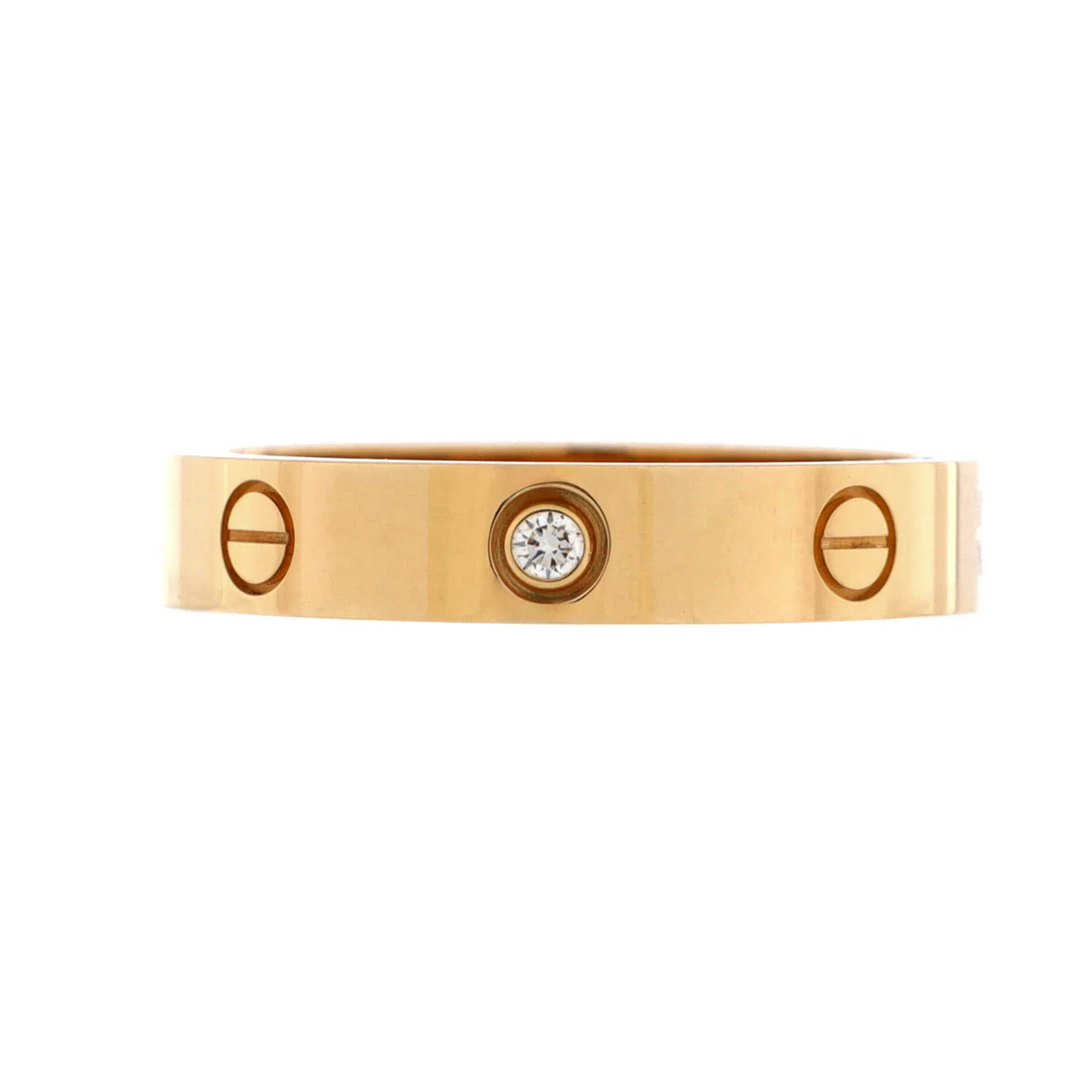 Love Wedding Band 1 Diamond Ring 18K Yellow Gold with Diamond - Deep Luxury