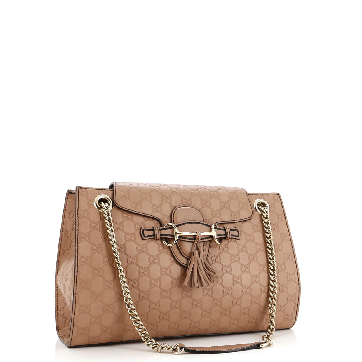 Emily Chain Flap Shoulder Bag Guccissima Leather Large - Deep Luxury