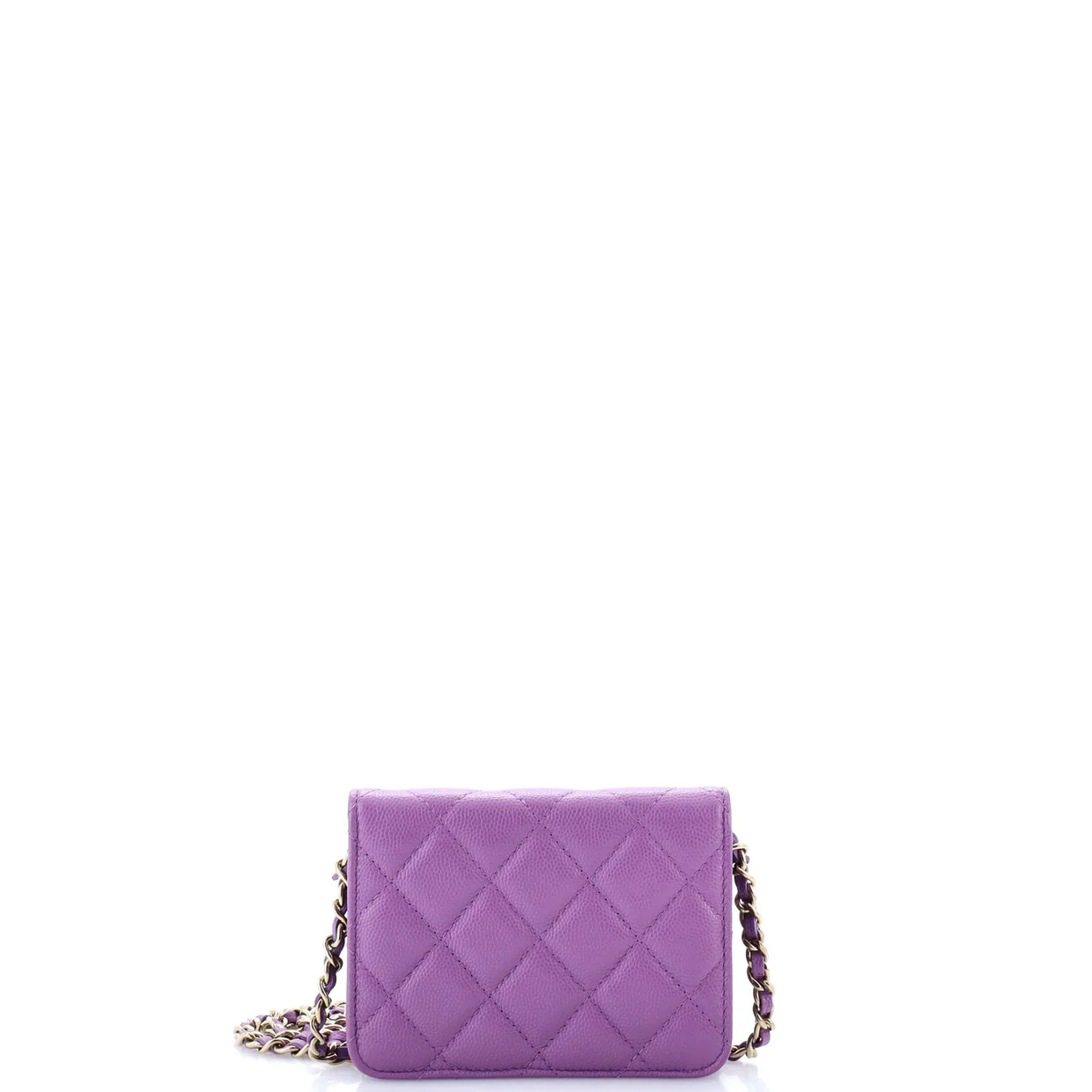 Classic Flap Clutch with Chain Quilted Caviar Small - Deep Luxury