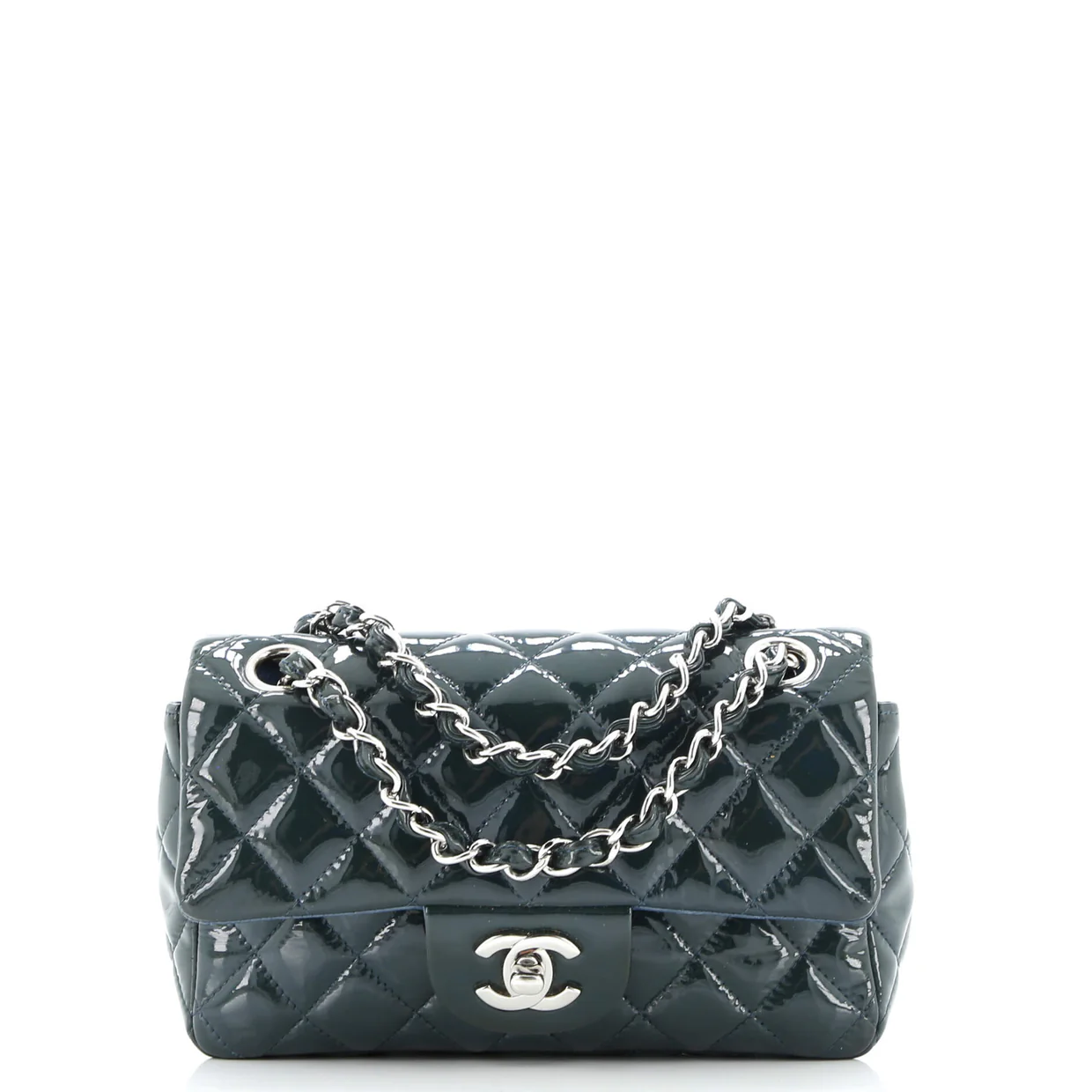 Classic Single Flap Bag Quilted Patent Mini - Deep Luxury
