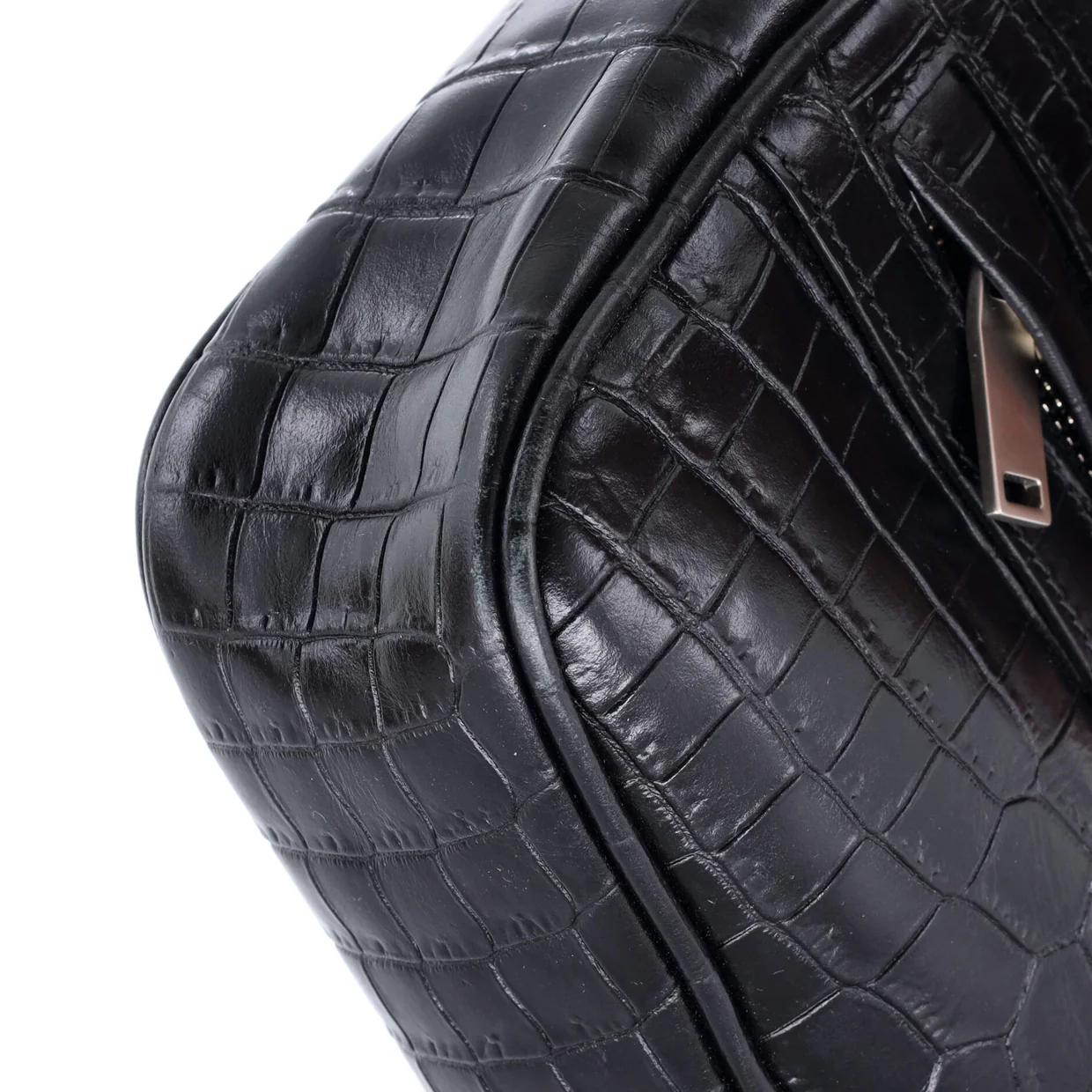 Camp Camera Bag Crocodile Embossed Leather Mini - Deep Luxury