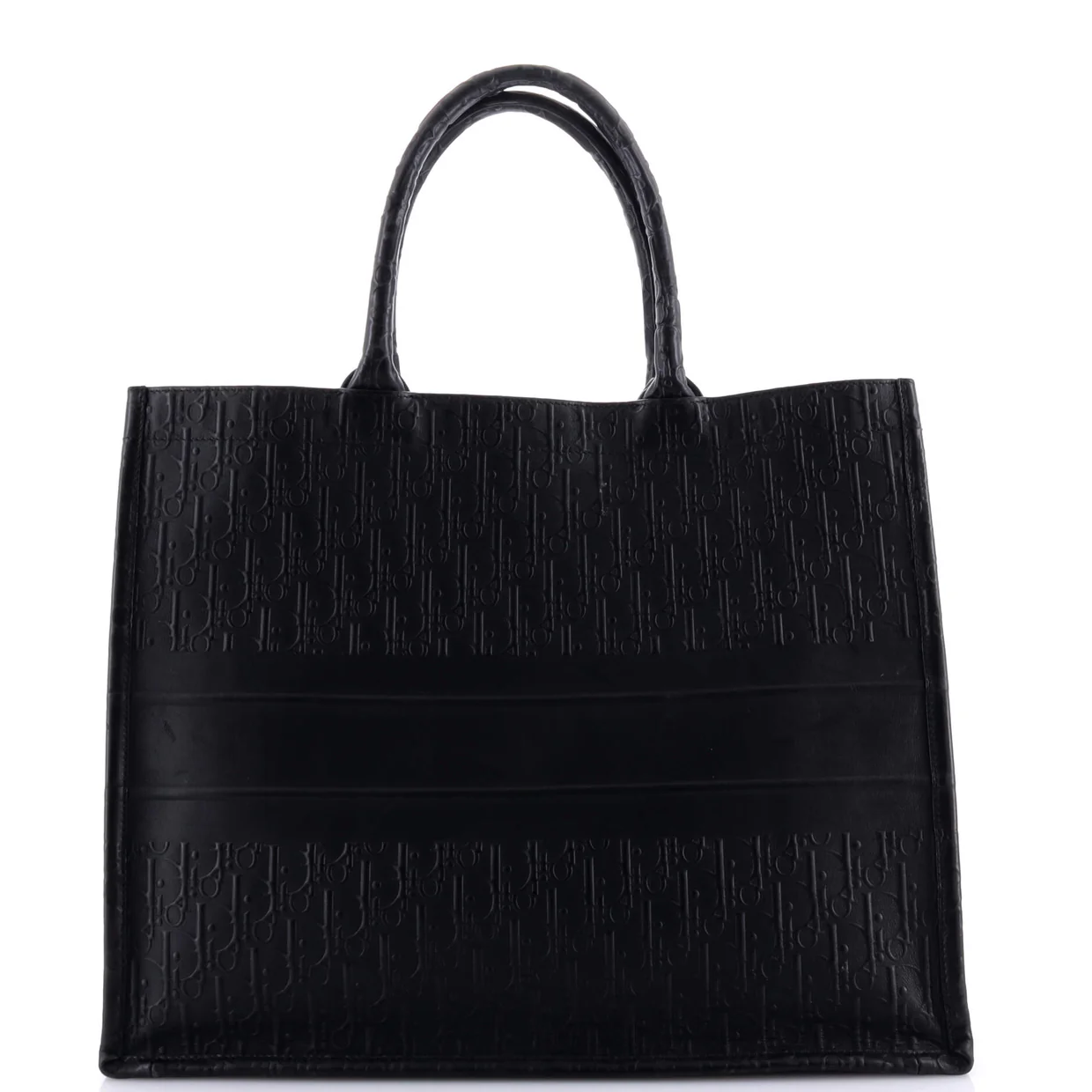 Book Tote Oblique Embossed Calfskin Large - Deep Luxury
