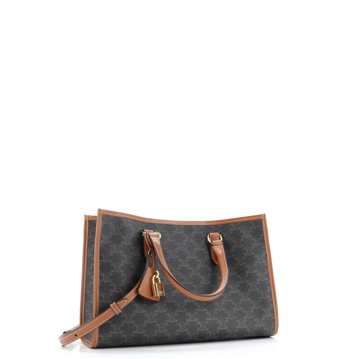 Horizontal Cabas Tote Triomphe Coated Canvas Mini - Deep Luxury