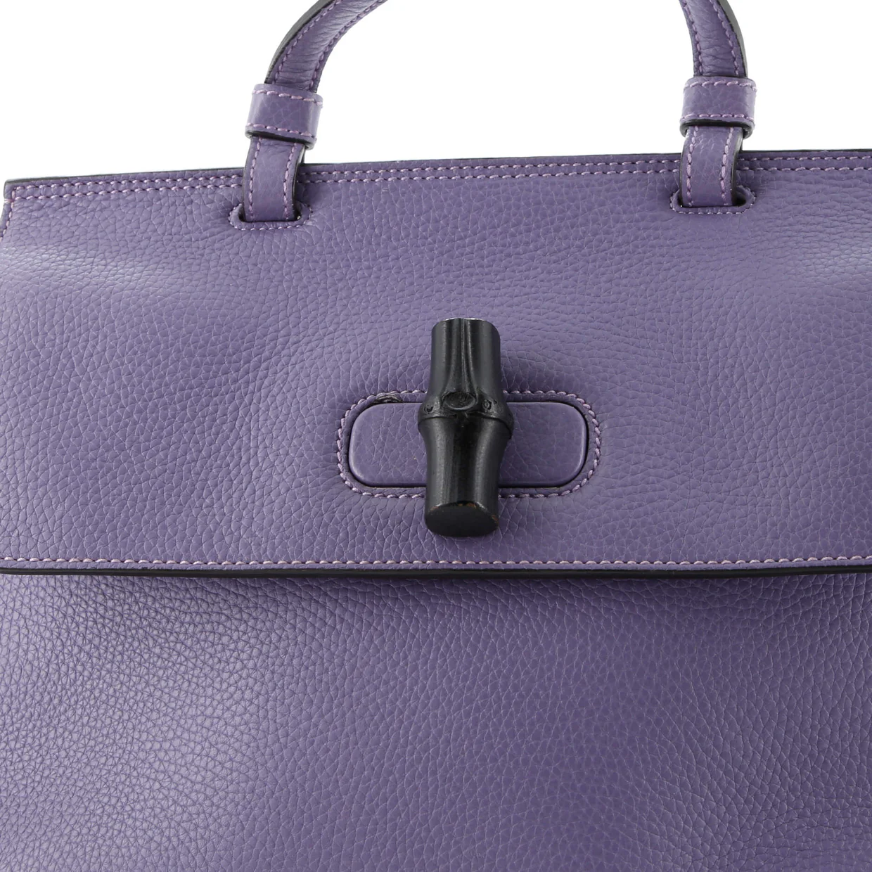 Bamboo Daily Top Handle Bag Leather Medium - Deep Luxury