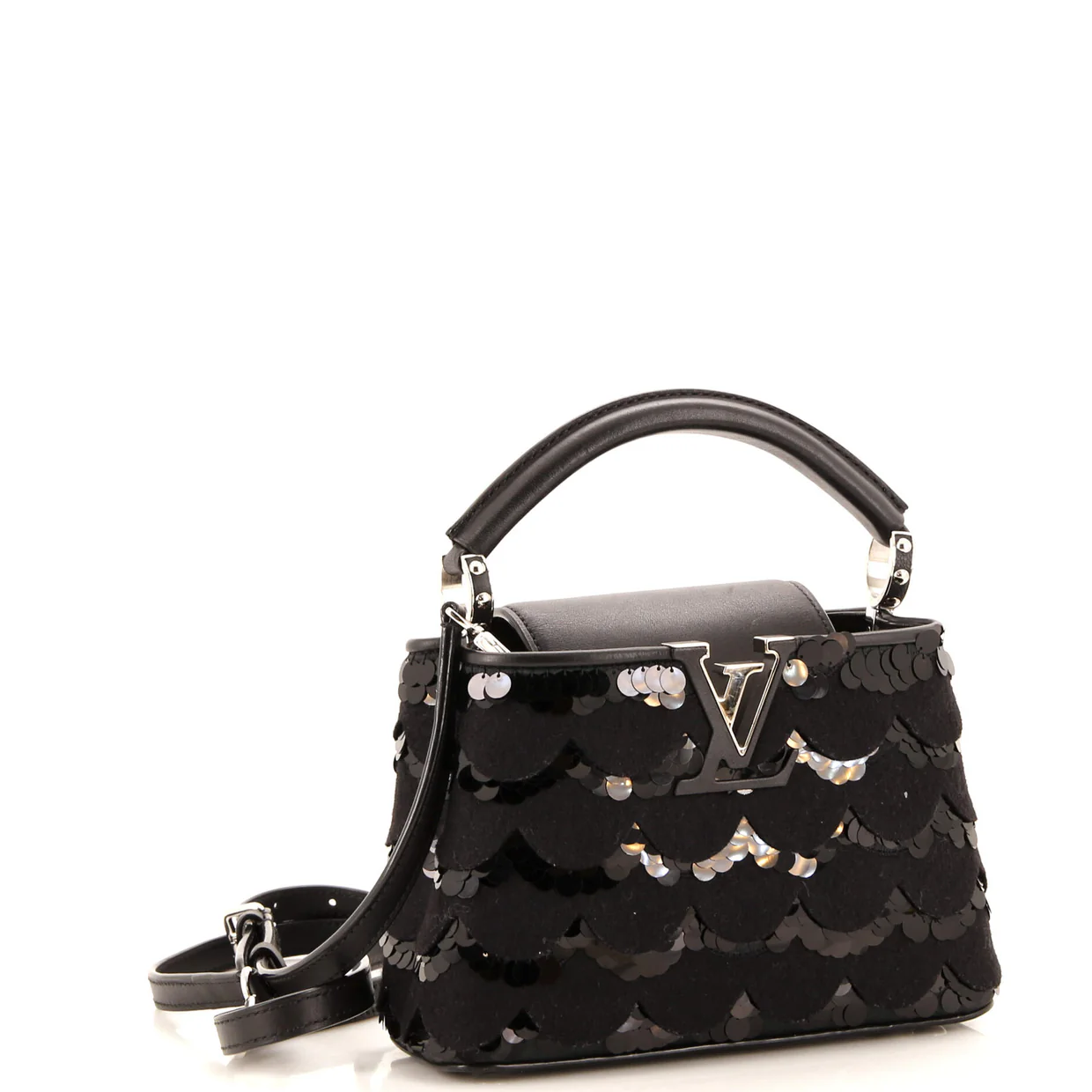 Capucines Bag Sequins and Felt Mini - Deep Luxury