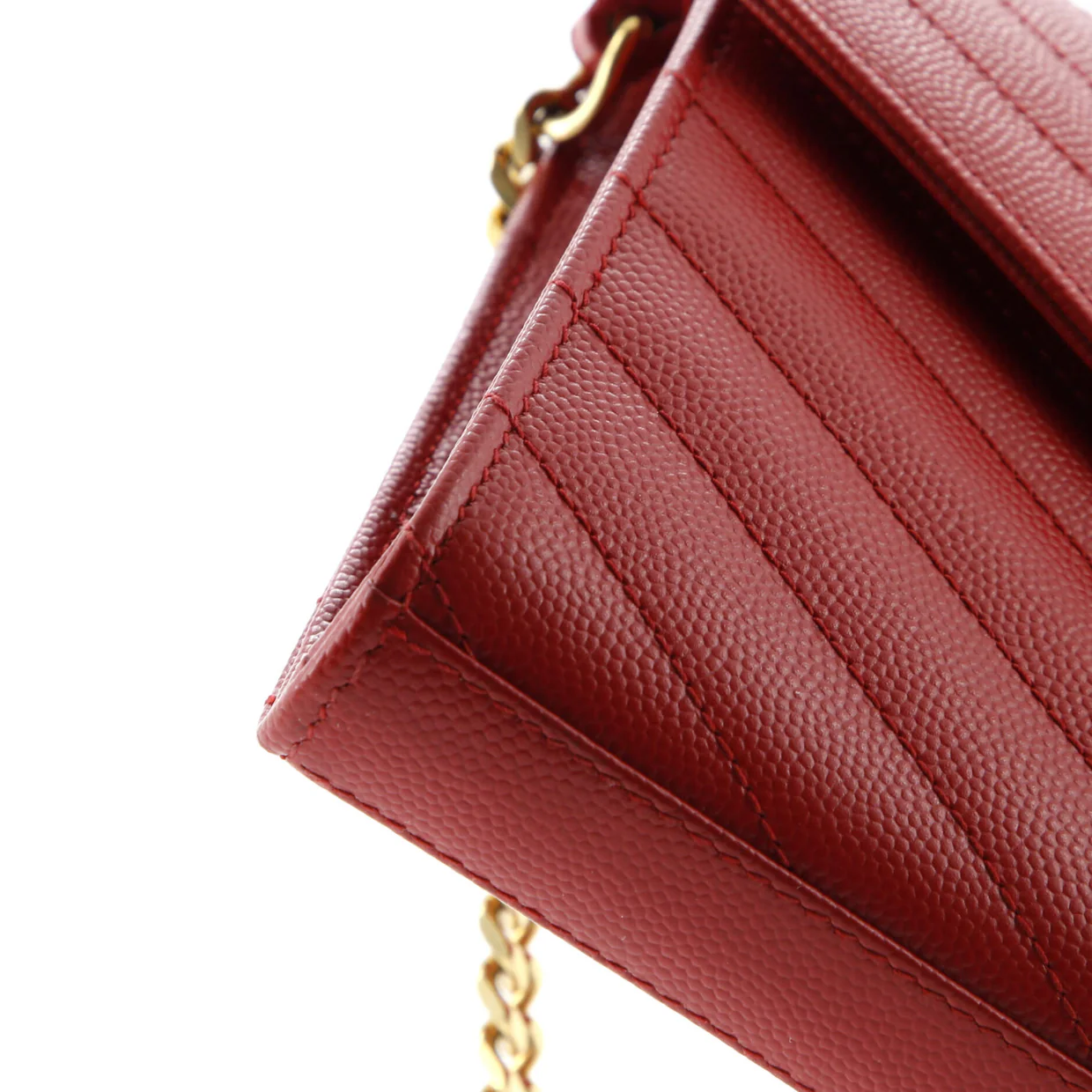Classic Monogram Wallet on Chain Matelasse Chevron Leather Medium - Deep Luxury