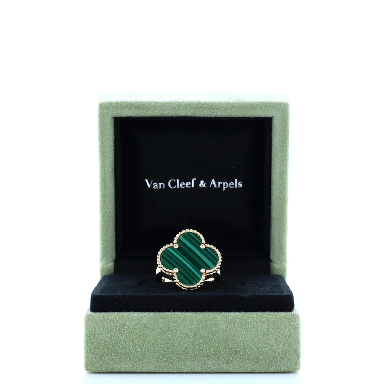 Magic Alhambra Ring 18K Yellow Gold with Malachite - Deep Luxury