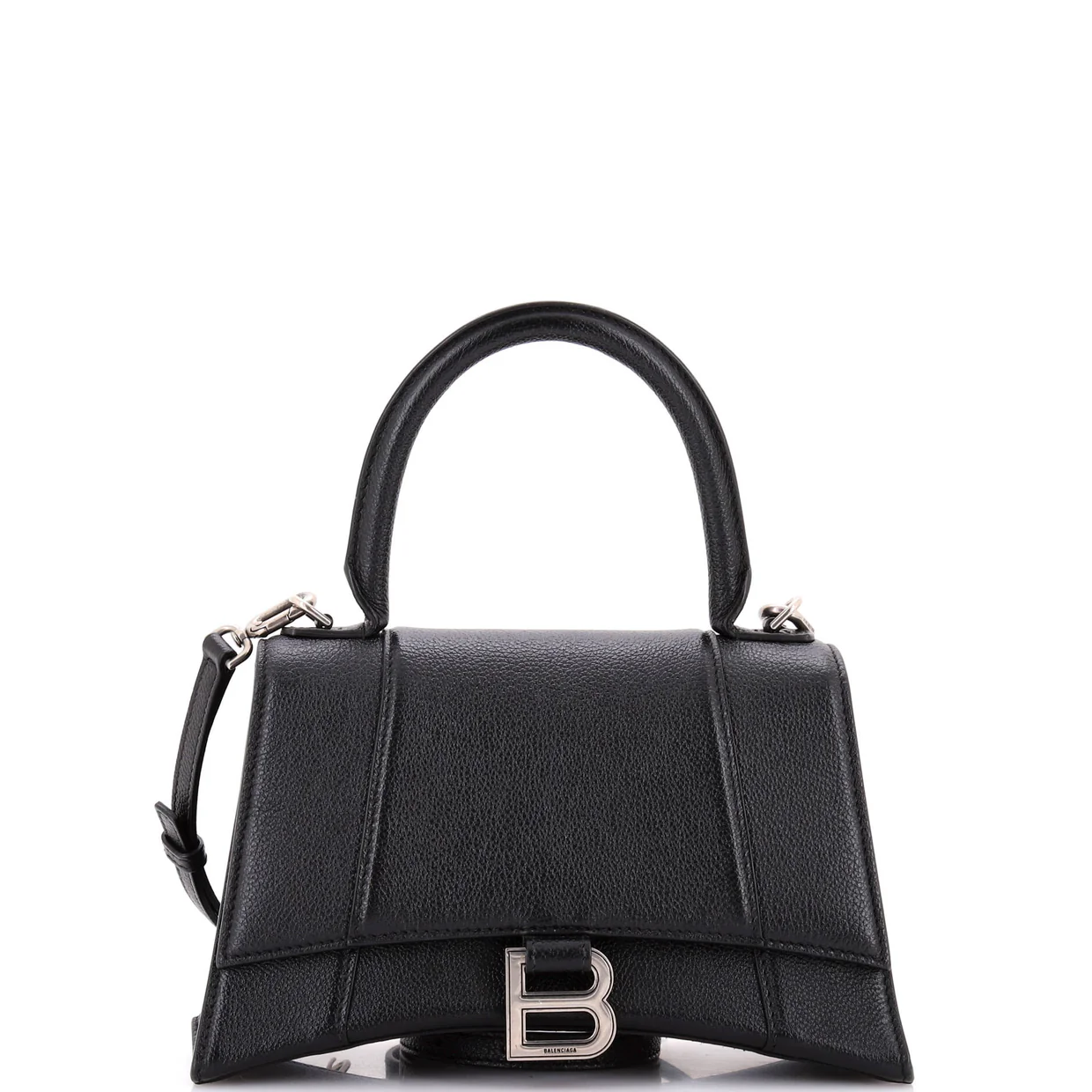 Hourglass Top Handle Bag Leather Small - Deep Luxury