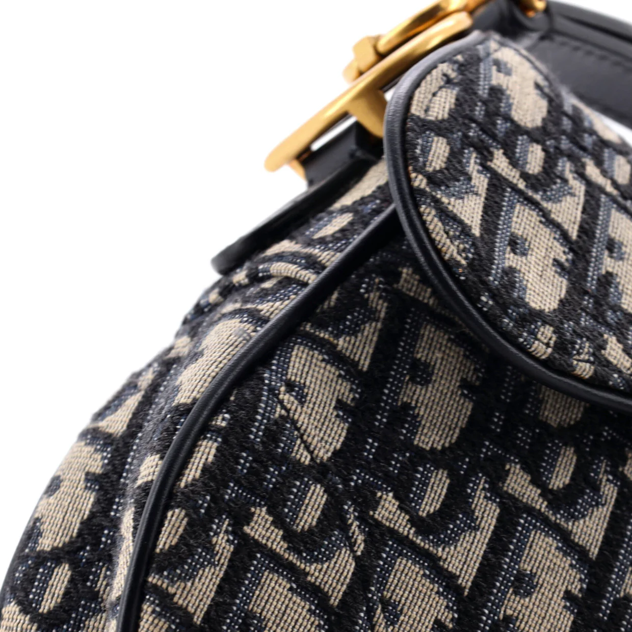Saddle Handbag with Strap Oblique Canvas Mini - Deep Luxury