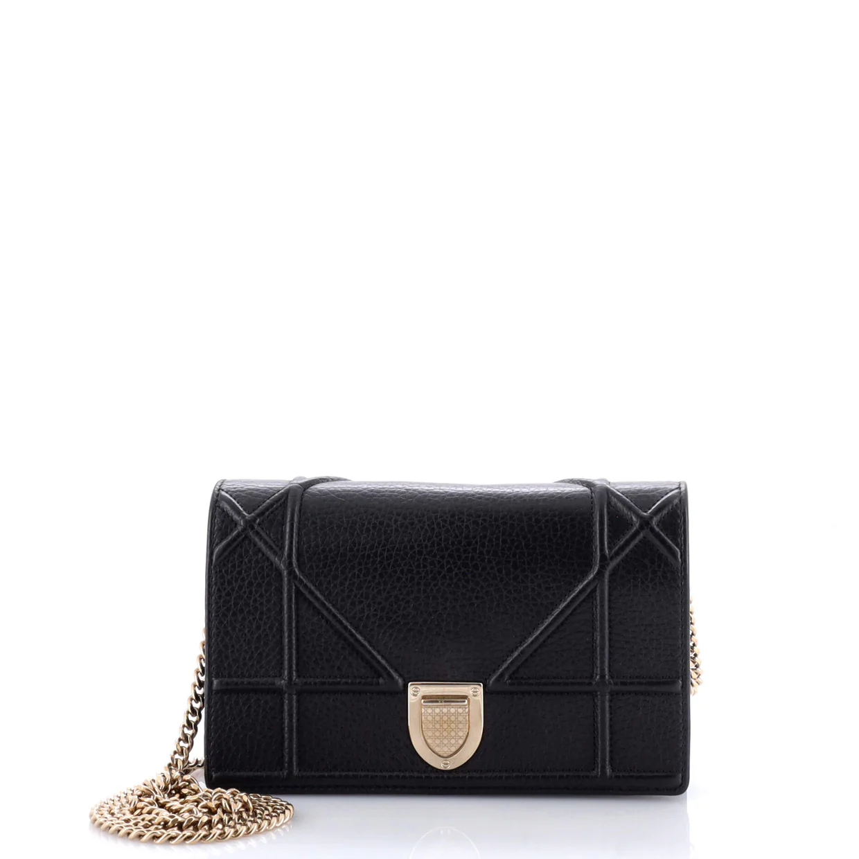 Diorama Wallet on Chain Leather - Deep Luxury