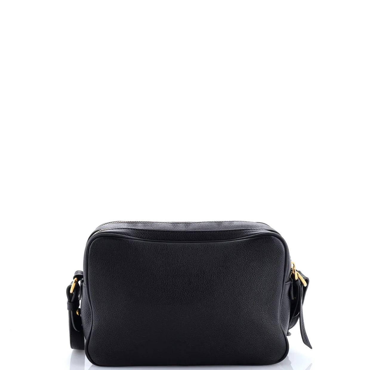Double Zip Camera Bag Vitello Phenix Medium - Deep Luxury