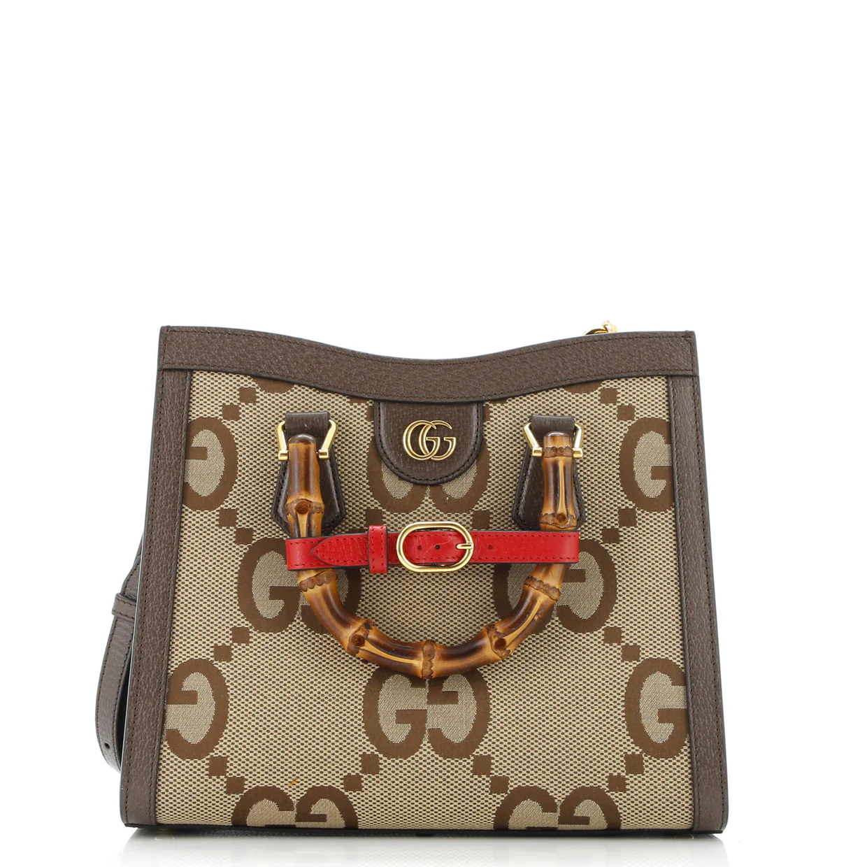 Diana NM Bamboo Handle Tote Jumbo GG Canvas Small - Deep Luxury