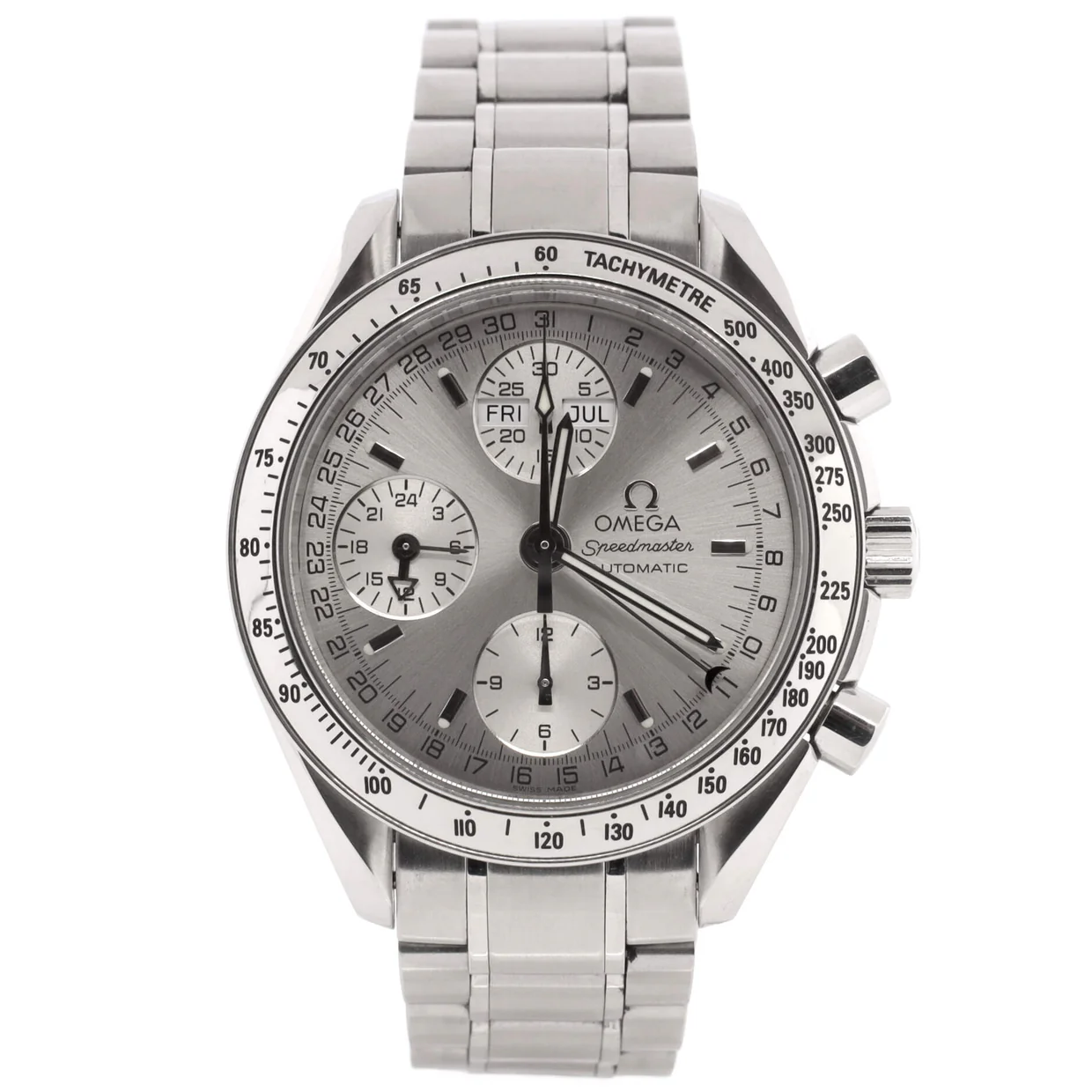 Speedmaster Day-Date Chronograph Automatic Watch Stainless Steel 39 - Deep Luxury