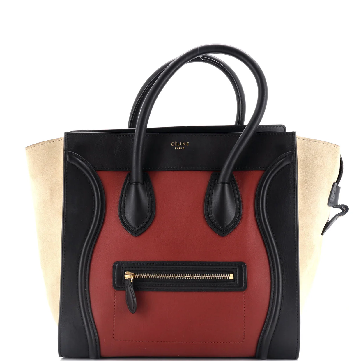 Tricolor Luggage Bag Leather Micro - Deep Luxury
