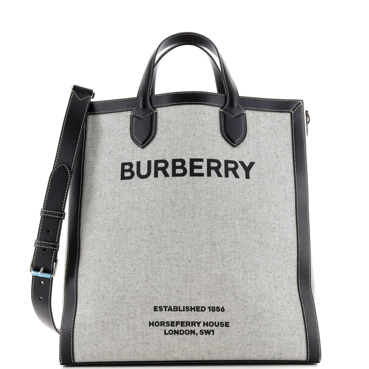 Kane Tote Horseferry Print Canvas with Leather Tall - Deep Luxury