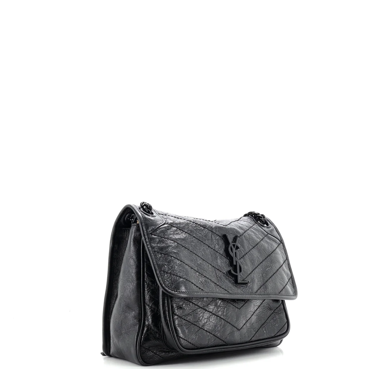 Niki Chain Flap Bag Matelasse Chevron Leather Medium - Deep Luxury