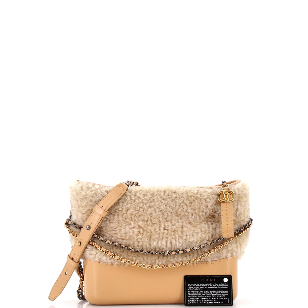 Gabrielle Hobo Shearling and Leather Medium - Deep Luxury