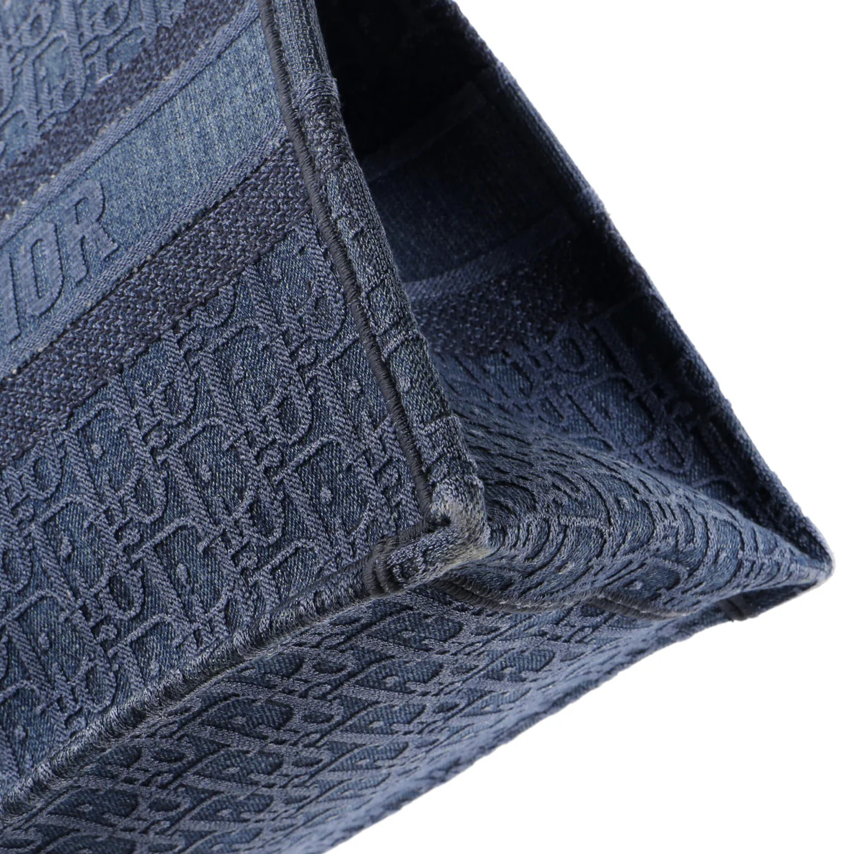 Book Tote Oblique Denim Small - Deep Luxury