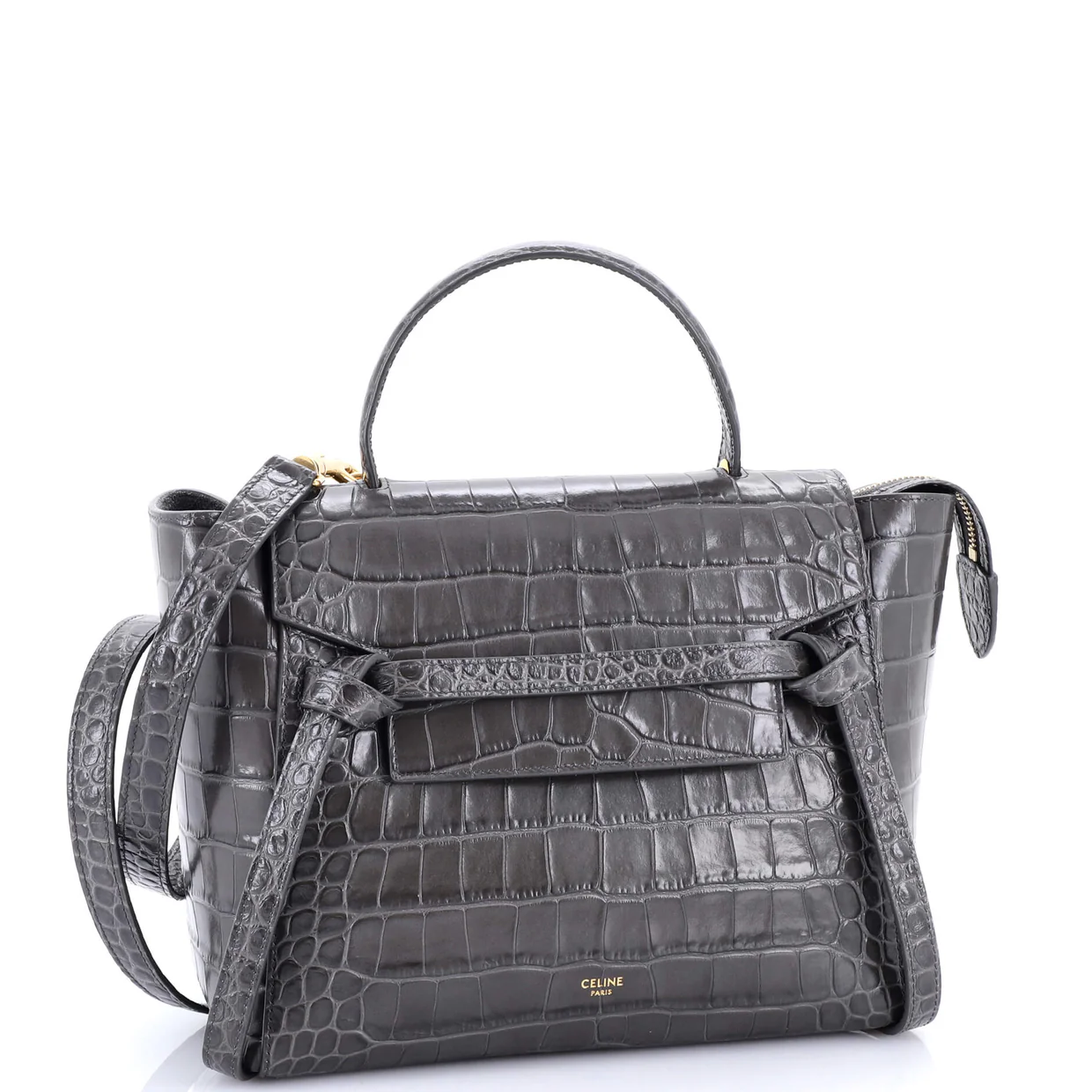 Belt Bag Crocodile Embossed Leather Micro - Deep Luxury