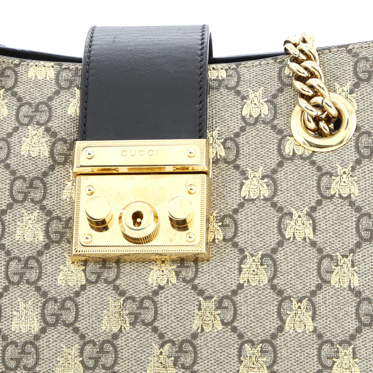 Padlock Chain Tote Printed GG Coated Canvas Small - Deep Luxury