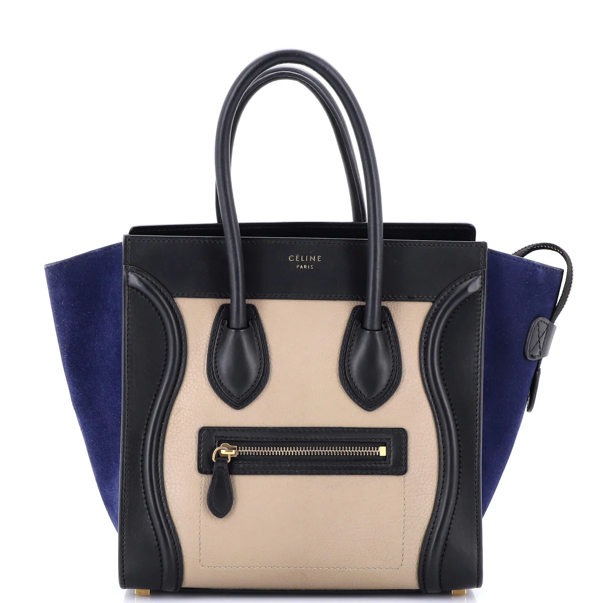 Tricolor Luggage Bag Leather Micro - Deep Luxury