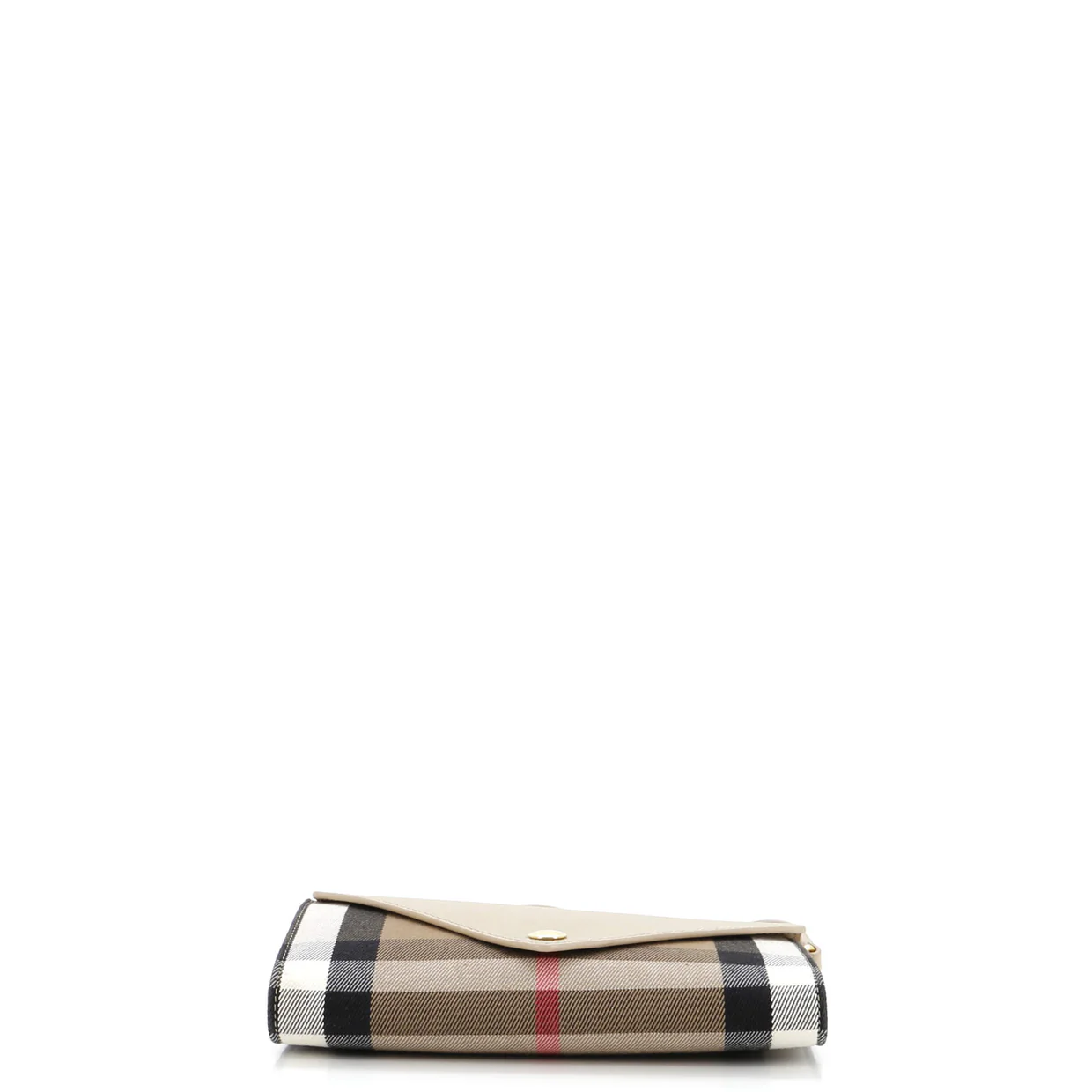 Hannah Envelope Wallet on Strap Leather and House Check Canvas - Deep Luxury