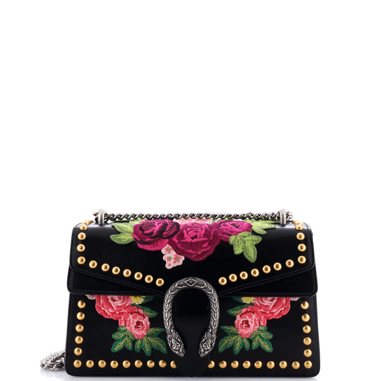 Dionysus Bag Embroidered Studded Leather Small - Deep Luxury