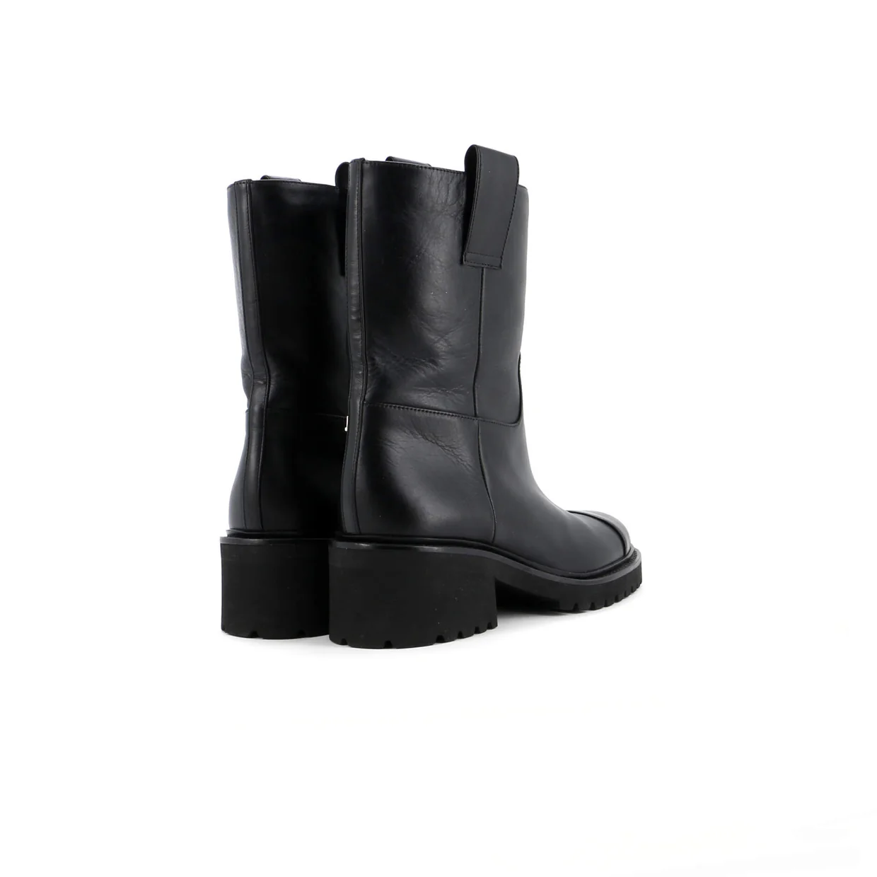 Women's CC Logo Moto Boots Leather - Deep Luxury