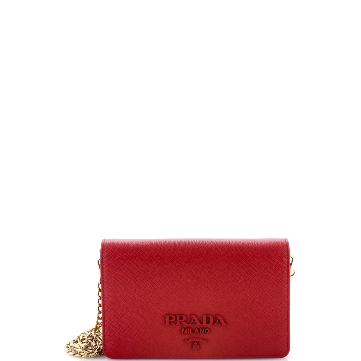 Monochrome Wallet on Chain Saffiano Leather Mini - Deep Luxury