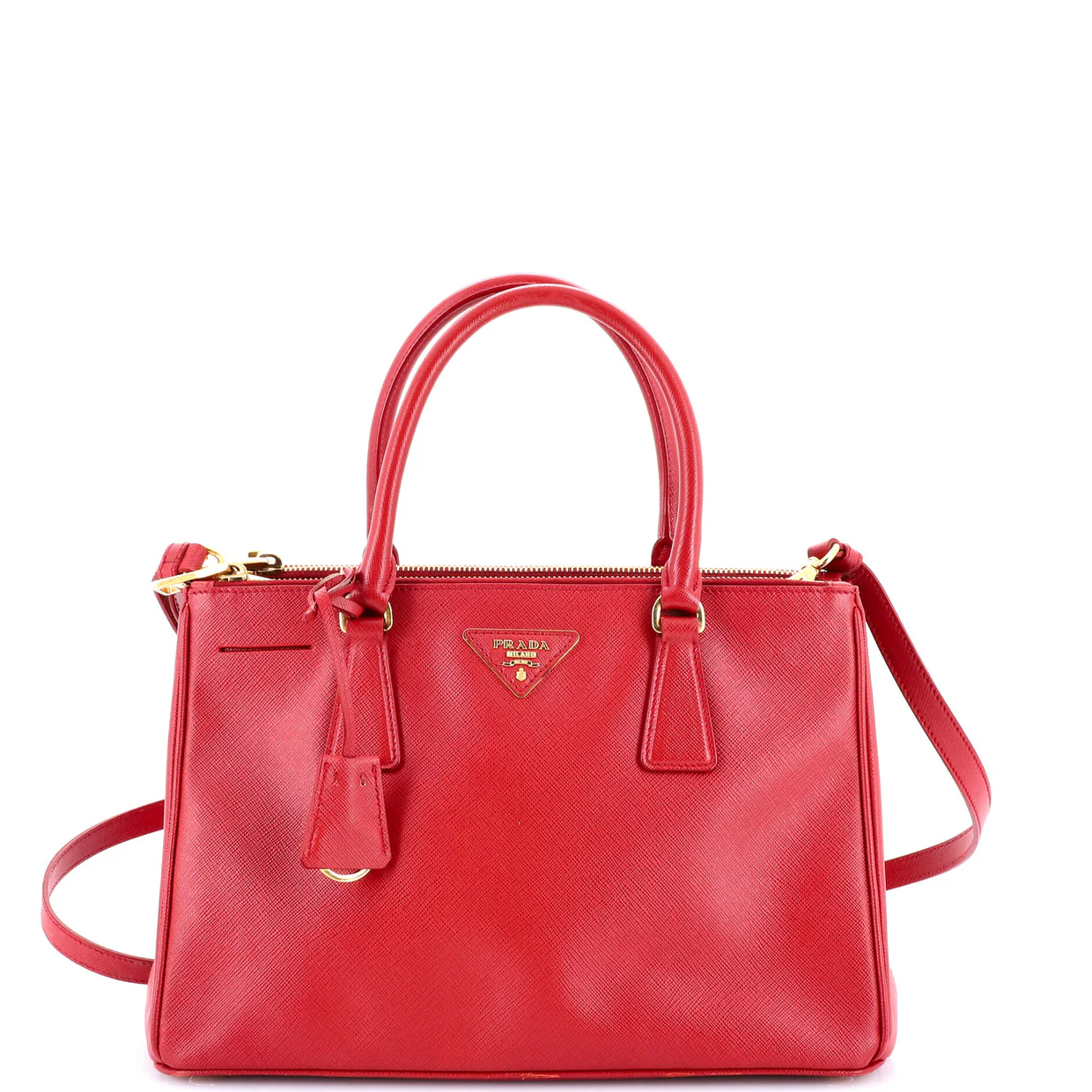 Double Zip Lux Tote Saffiano Leather Small - Deep Luxury