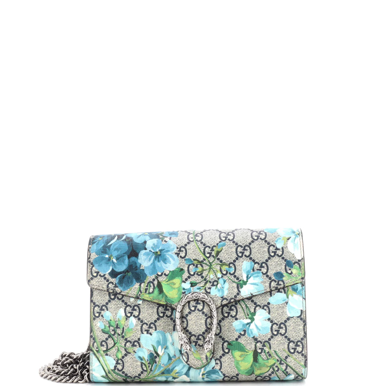 Dionysus Chain Wallet Blooms Print GG Coated Canvas Long - Deep Luxury